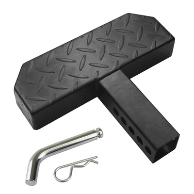Anti-Slip Hitch Step for 2" Receiver - 600 lb Capacity, Black Tow Bumper Guard for Truck/SUV, Includes Pin