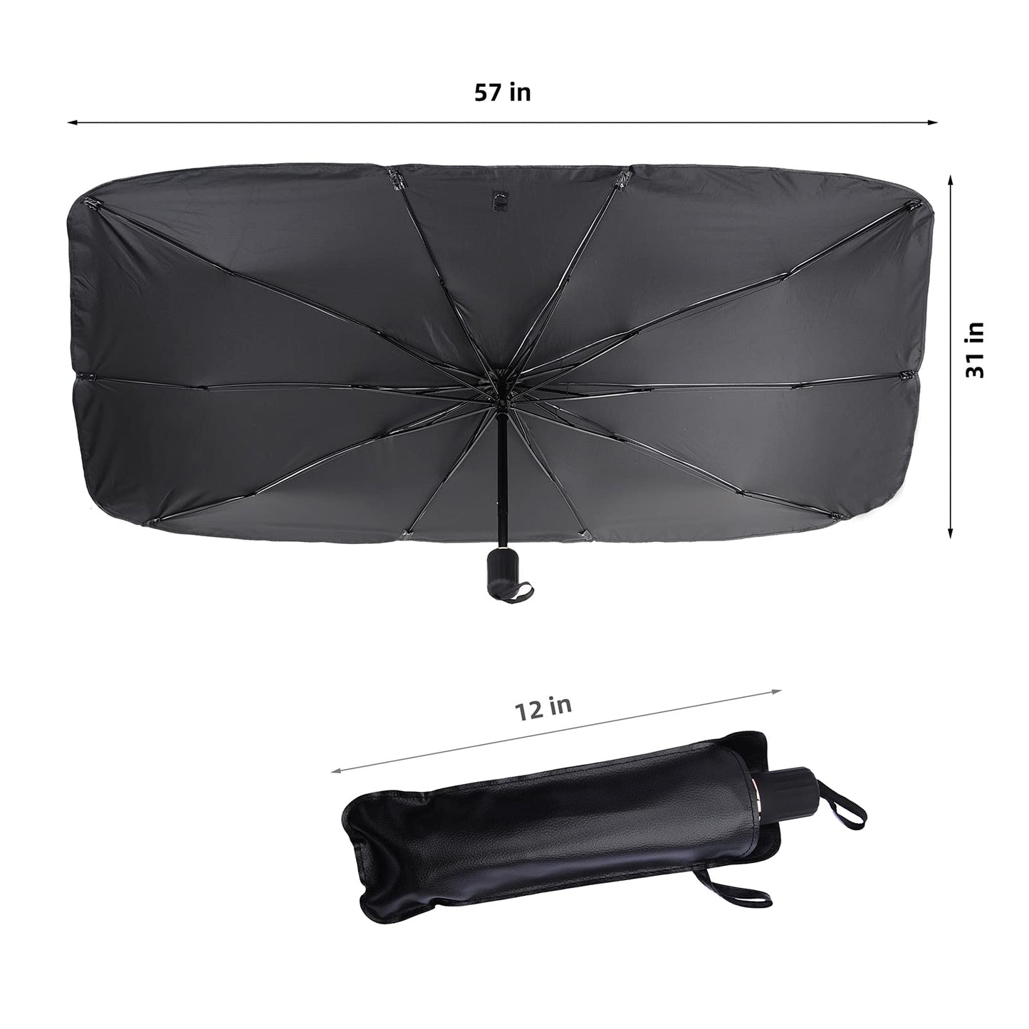 Foldable Car Windshield Sun Shade Umbrella, Large