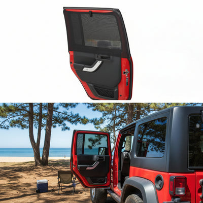 Breathable Rear Window Sun Shade for Jeep Wrangler & Gladiator - UV Protection for Pets/Camping
