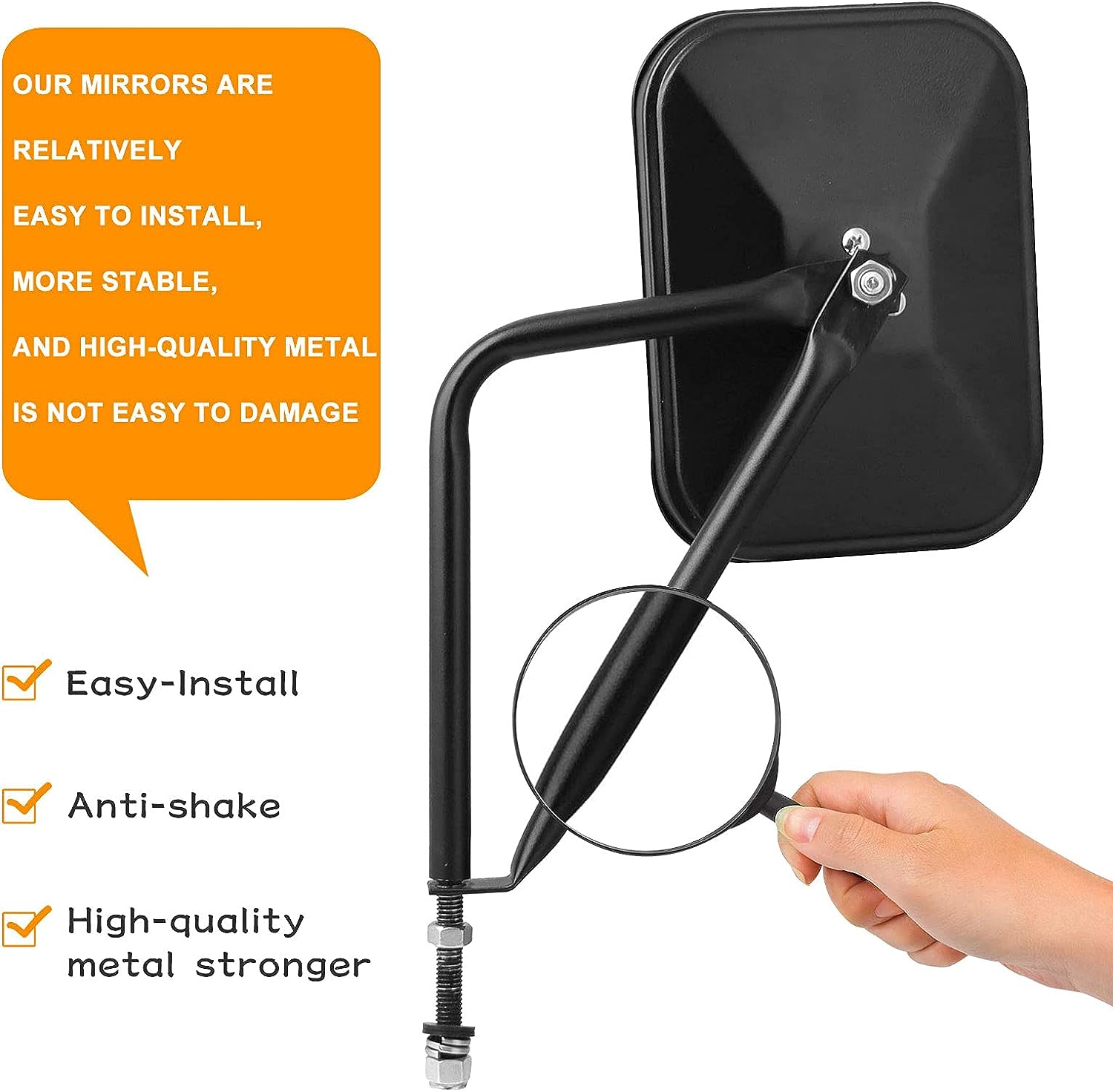 Door Off Mirror Compatible with Jeep Wrangler JK JL & Unlimited - OHMU
