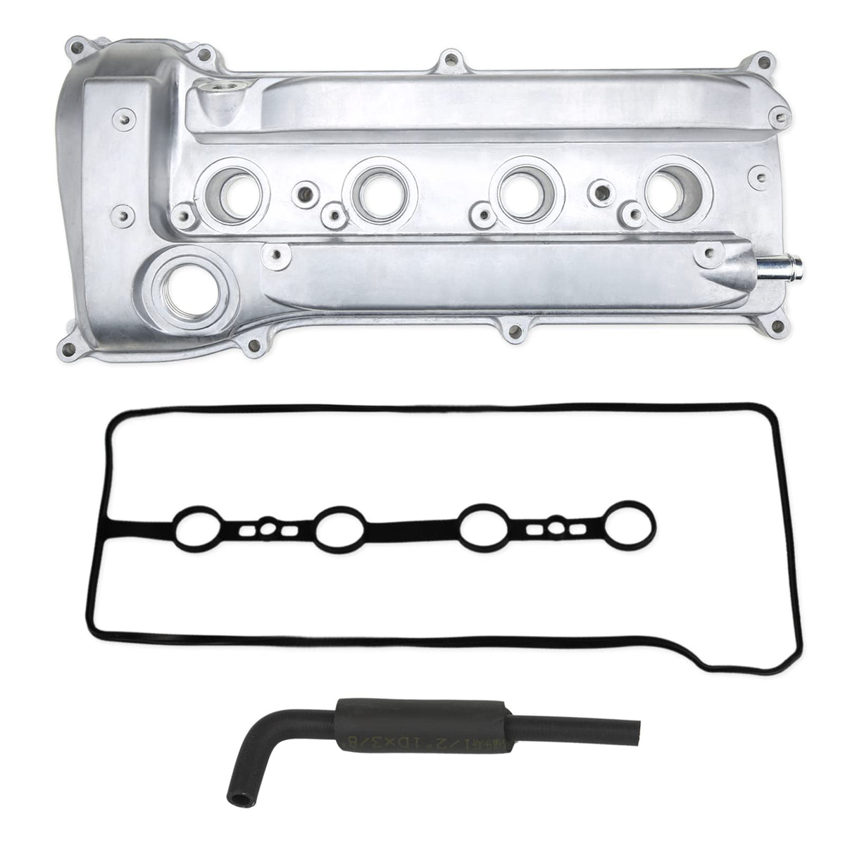 Aluminum Engine Valve Cover with Tube & Gasket Compatible with 2001-2015 Toyota Camry Corolla RAV4 Highlander Solara Matrix Scion tC xB 2.4L Replace 11201-28014 11201-28033