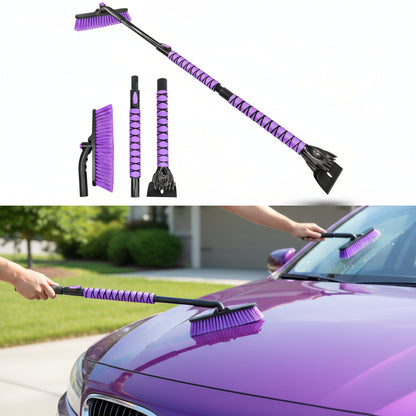 51" Extendable Heavy-Duty Snow Brush for Trucks/SUVs - Purple