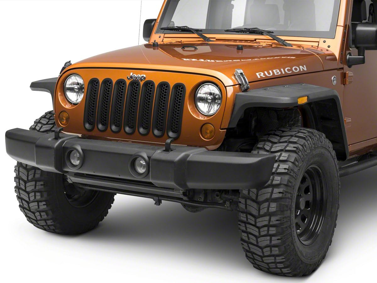 Honeycomb Grille Inserts for Jeep Wrangler JK, Matte Black