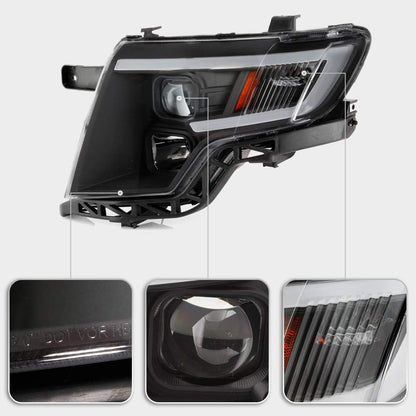 For 2007-2010 Ford Edge LED Tube Style Housing Projector Headlights - OHMU