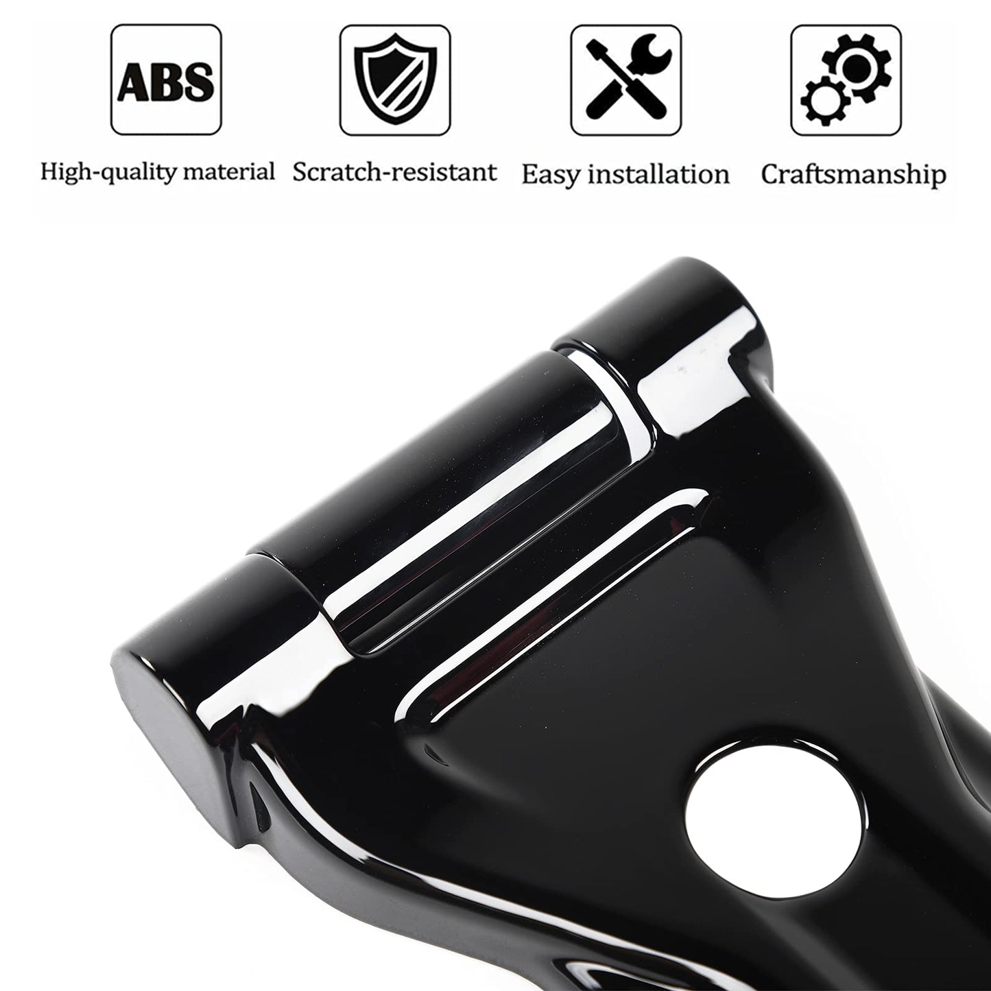 Jeep Wrangler JL JT Hood Hinge Cover, Black Exterior Decor