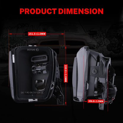 Z-OFFROAD New Version LED Fog Lights Compatible with Dodge Ram 1500 2013 2014 2015 2016 2017 2018 Bumper Driving Fog Lamps Replacement – 1 Pair Black