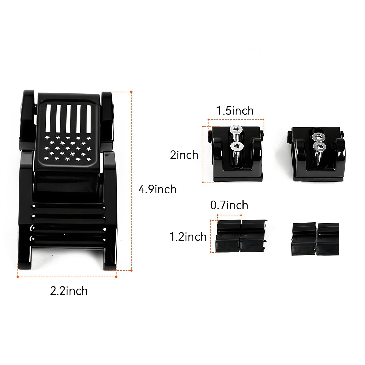 Aluminum American Flag Hood Latches for Jeep Wrangler JK JL Gladiator