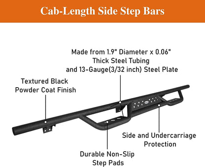 6.9" Drop Down Side Step Bars Running Boards for Jeep Gladiator JT 2020 2021 2022 2023 2024 - OHMU