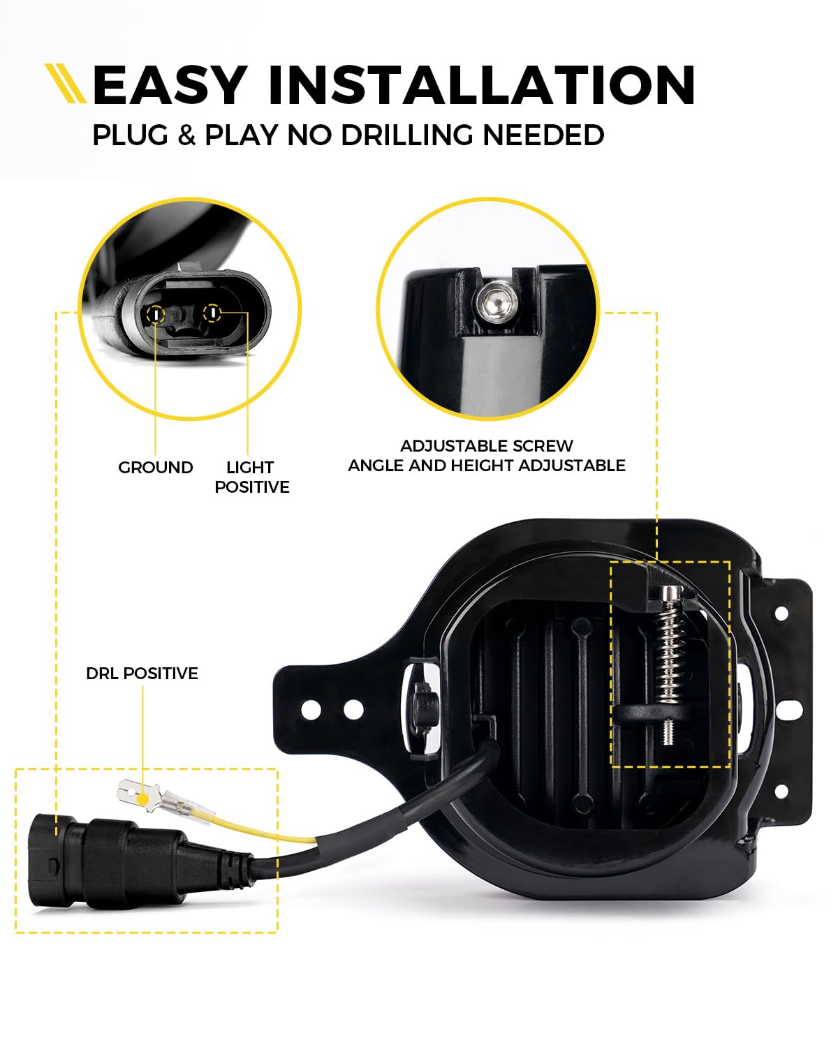300% Brighter LED Fog Lights for 2018-2025 Jeep JL & Gladiator JT - DOT, Plug & Play