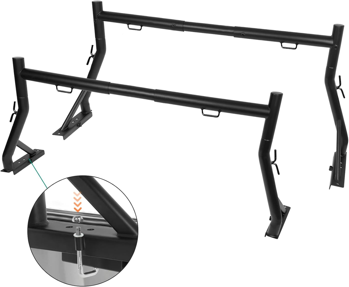 Non-Drilling Truck Rack Fit for 52" to 71" Wide Truck Bed, 800 lb. Capacity - OHMU