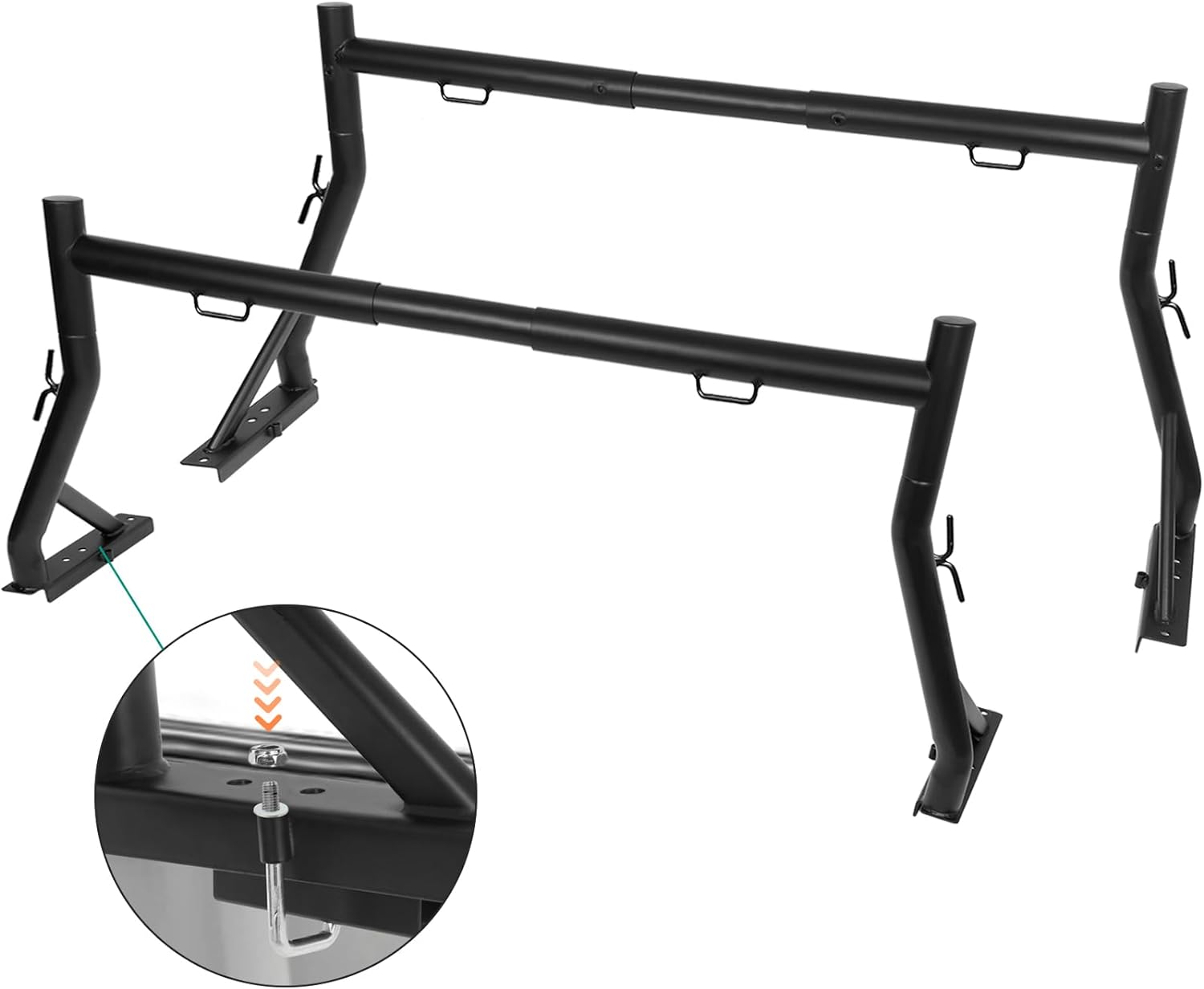Non-Drilling Truck Rack Fit for 52" to 71" Wide Truck Bed, 800 lb. Capacity - OHMU