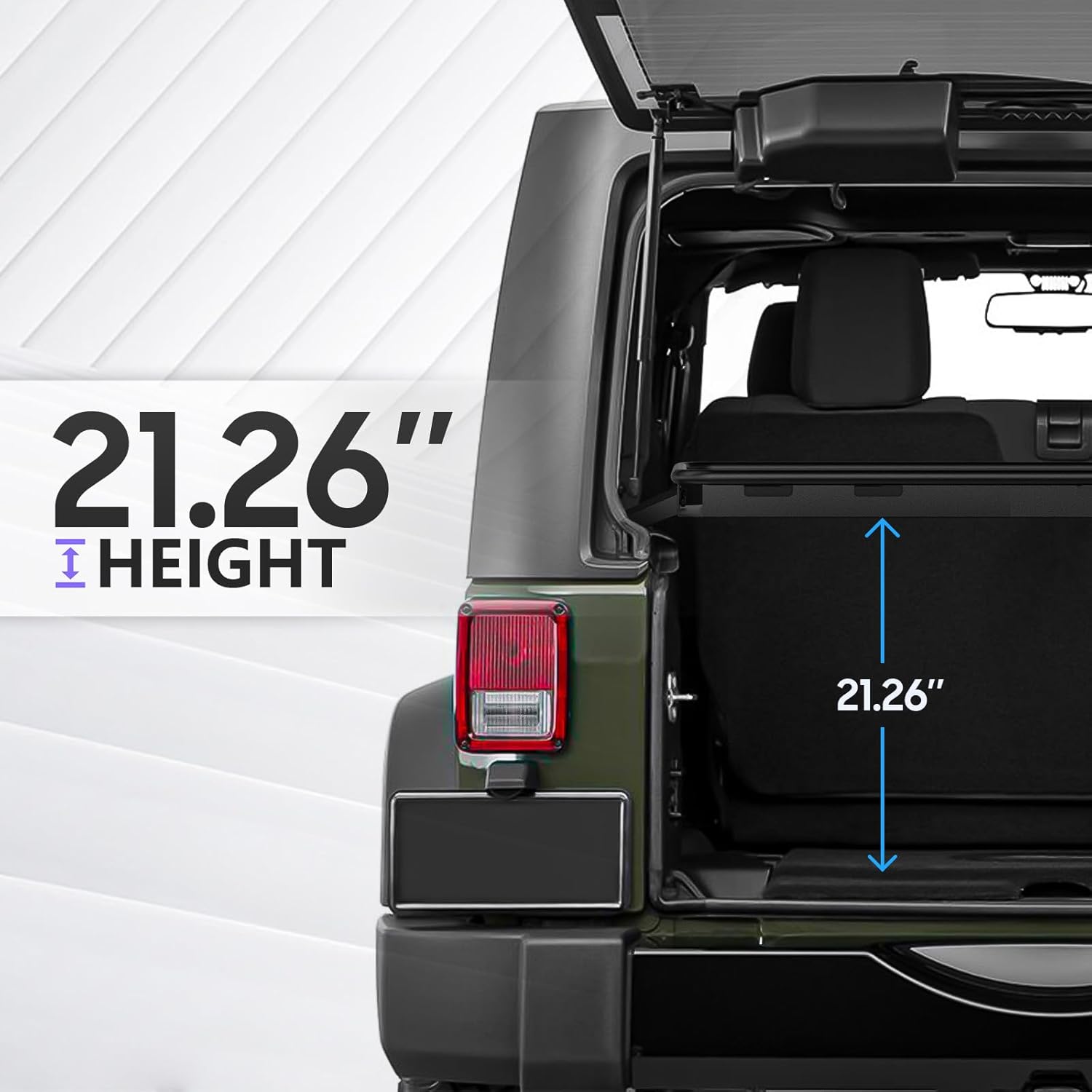 Rear Trunk Cargo Storage Rack Compatible for 2007-2025 Jeep Wrangler JK JKU & JL JLU Unlimited 4 Door Hardtops, Interior Luggage Rack Shelf for Camping Gear (350 LBS)