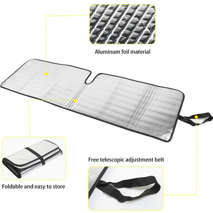 Windshield Sunshade Sun Shade Heat Shield Sun Visor Mat Compatible with Jeep Wrangler Rubicon Sahara TJ JK JKU 2 Door & 4 Door