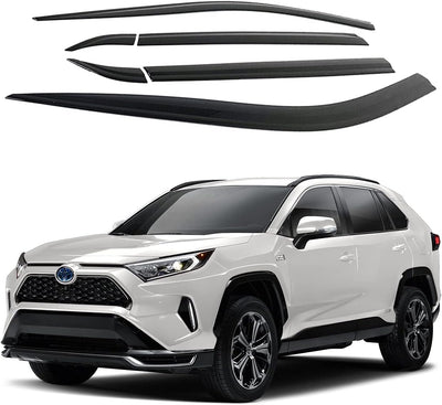 Tape-On Rain Guards Window Visors 6 Pcs Set For Toyota Rav4 2013-2024