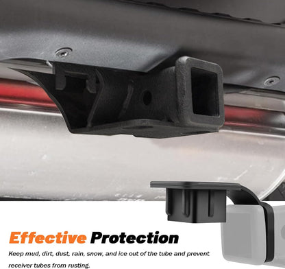 2" Rear Tow Hitch Kit for 2018-2024 Jeep Wrangler JL 2/4-Door - Metal Black w/Cover