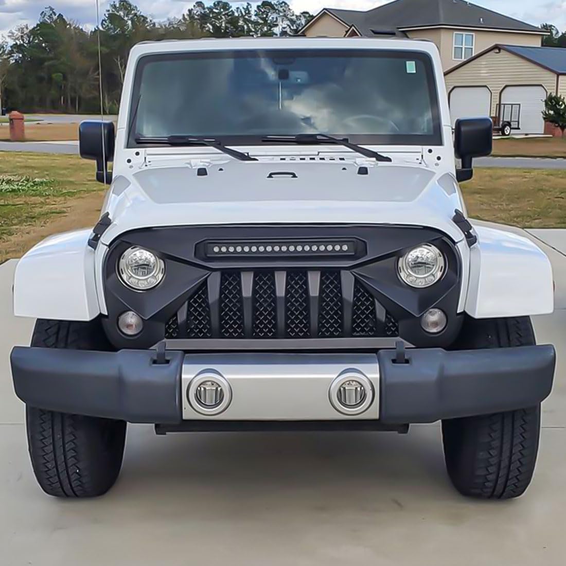 Jeep Wrangler JK Front Grille with Off-Road Lights