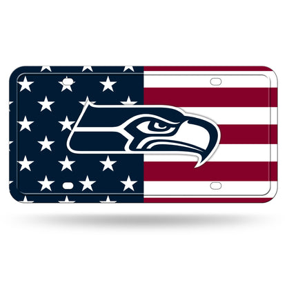 Rico Industries NFL Football USA Metal Auto Tag 6" x 12" - Great for Truck/Car/SUV