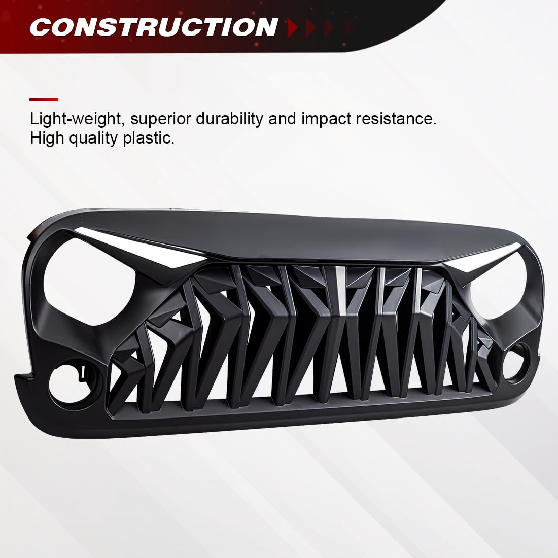 Matte Black Front Grill for Jeep Wrangler JK JKU