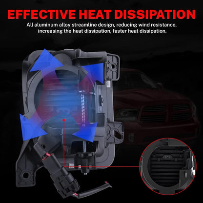 Z-OFFROAD New Version LED Fog Lights Compatible with Dodge Ram 1500 2013 2014 2015 2016 2017 2018 Bumper Driving Fog Lamps Replacement – 1 Pair Black