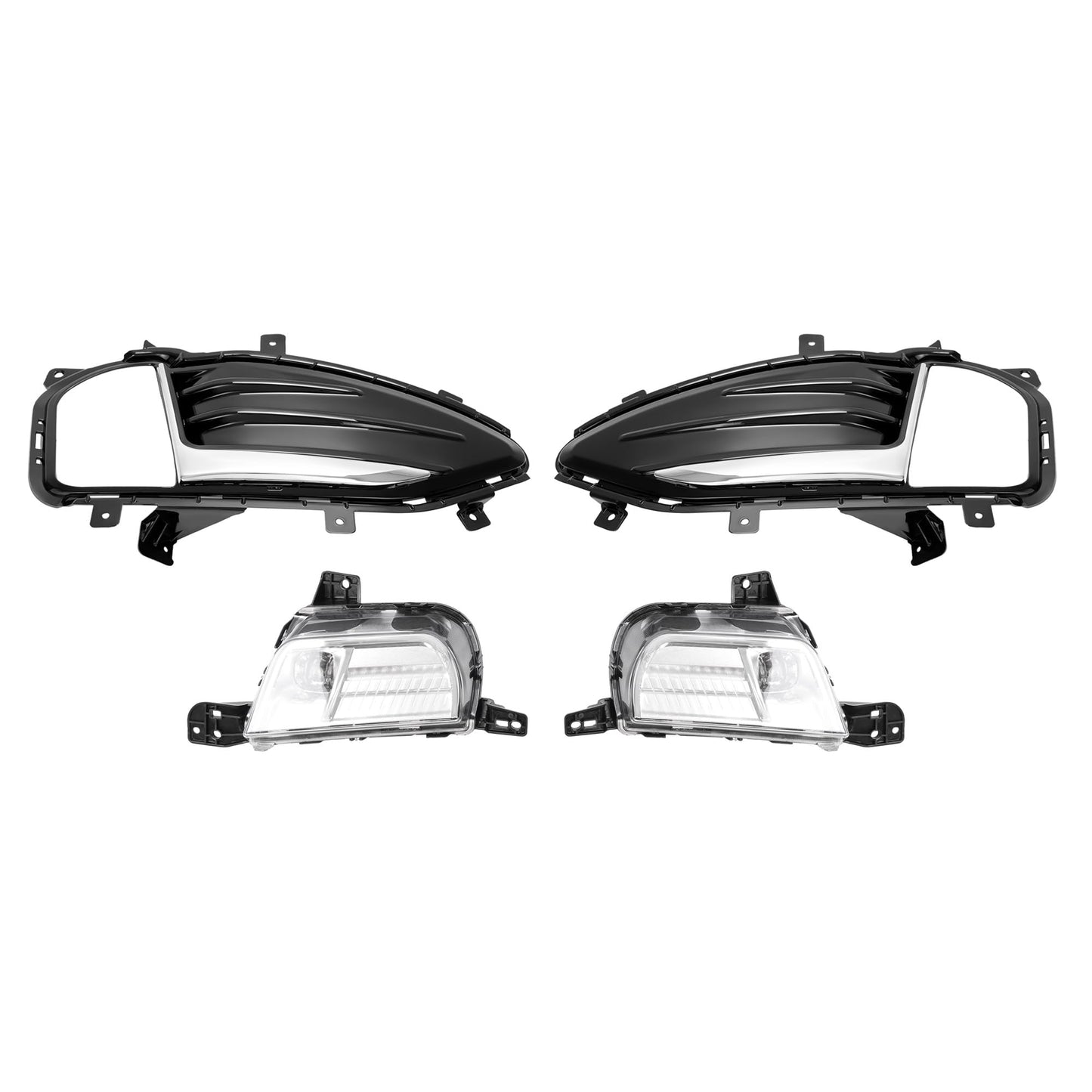 Ford Edge 2019-2024 Front Bumper LED Fog Lights with Bezel