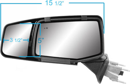 Custom Tow Mirrors for 2019-2024 Chevy Silverado 1500 & GMC Sierra 1500 - Snap & Zap 80930 (Patented)