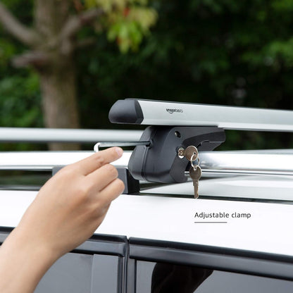 52" Cross Rail Roof Rack (2-Pack) - Fits Up to 46" Span, Black/Silver