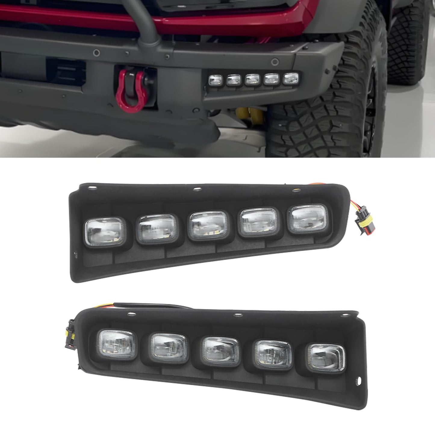 Bronco LED Fog Lights, Dual Color, Waterproof, Plug & Play