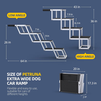 Supports up to 250 lbs Extra Wide Dog Ramps for Large Dogs - OHMU