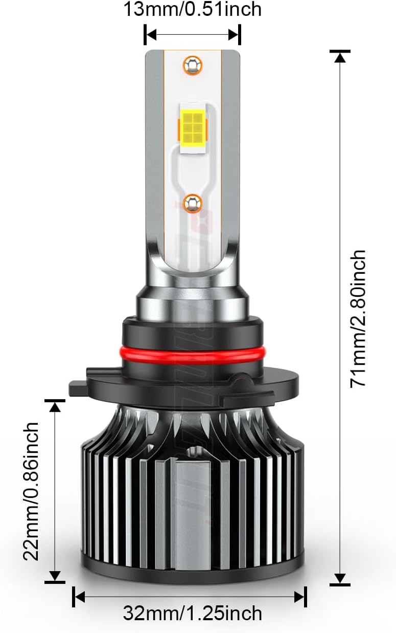 Compatible For DODGE RAM 1500 2500 3500 2009-2018, 9005 High Beam H11 Low Beam 9145/9140/H10 Fog Light Bulbs, 6500K White, 500% Brightness with Cooling Fan, Plug and Play, Waterproof, Pack of 6