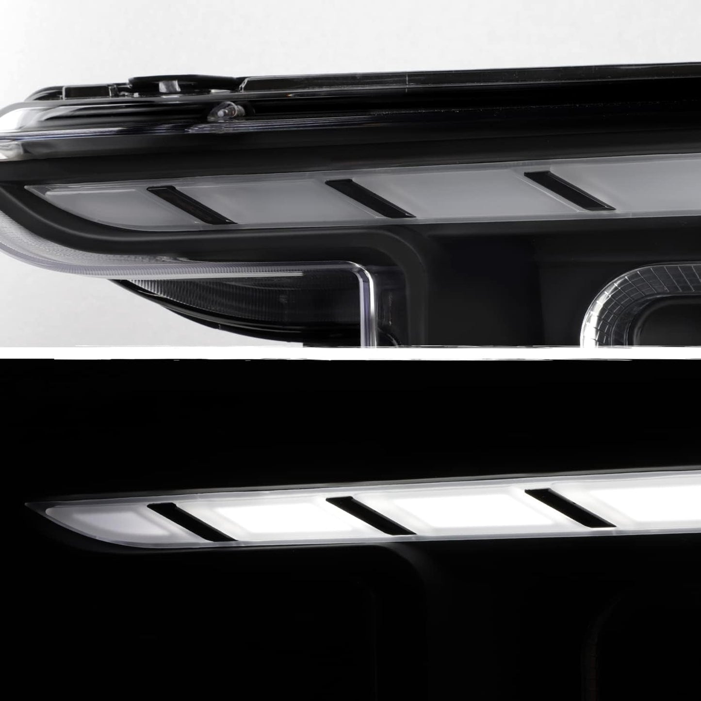 AKKON -Fit 2021-2023 Ford F150 LED DRL Sequential Signal [Halogen Type] Projector Black Headlights Pair Driver+Passenger