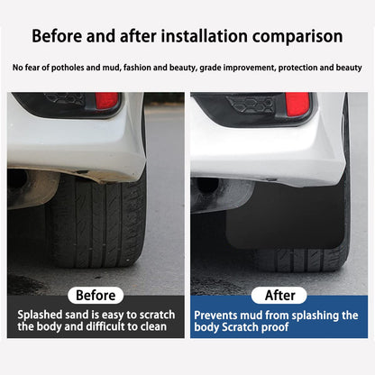 Universal Flexible Mud Flaps (4-PCS) for Pickup/SUV/Van - Front & Rear (Black)