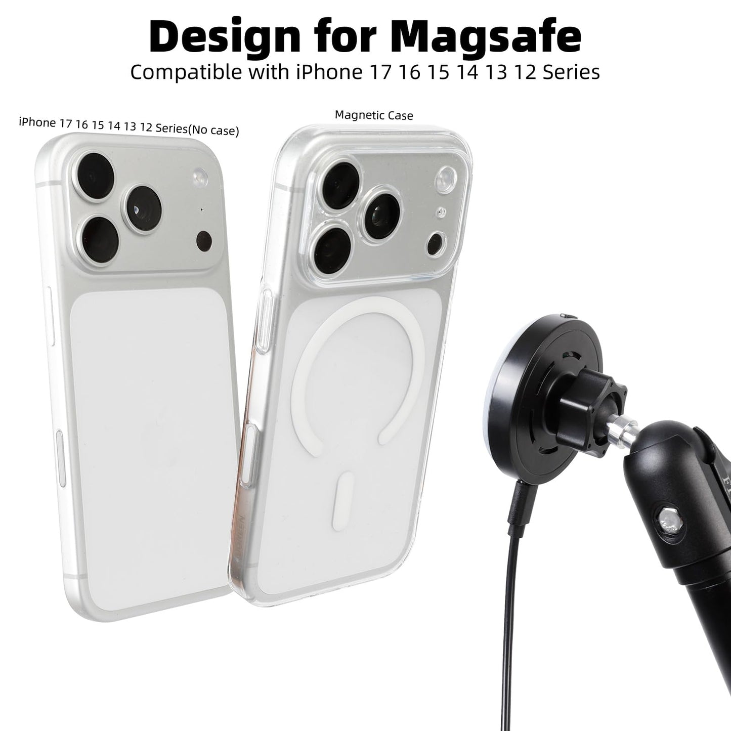 Magnetic Wireless Phone Mount for Ford Bronco, MagSafe Compatible