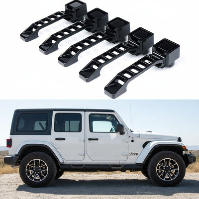 5-PCS Heavy Duty Aluminum Door Handles for 2007-2018 Jeep Wrangler JK (Black)