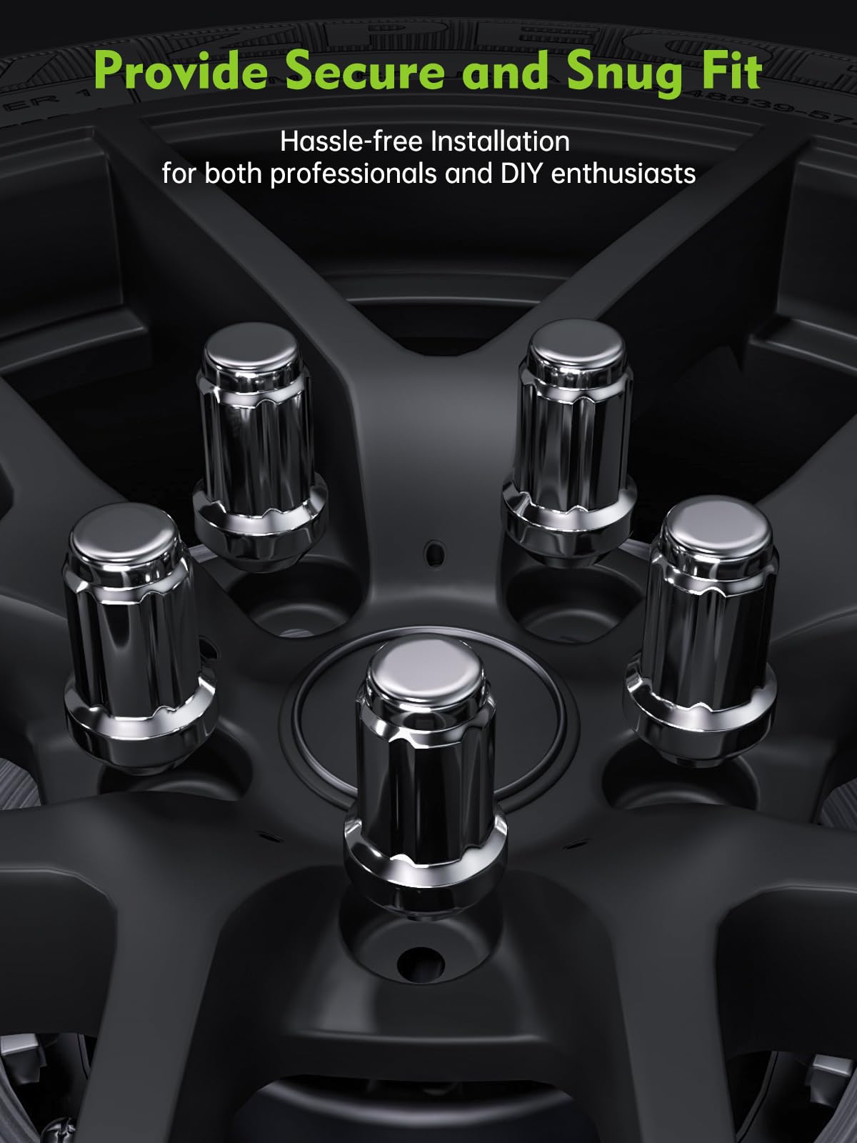 23PC Black Lug Nuts - Replacement for Jeep Wrangler JK, Liberty, Grand Cherokee