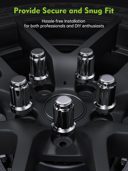 23PC Black Lug Nuts - Replacement for Jeep Wrangler JK, Liberty, Grand Cherokee