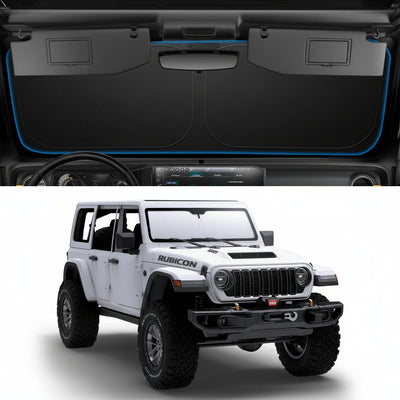 Triple-Coated CryoShade Windshield Sunshade for 2018-2025 Jeep Wrangler & Gladiator