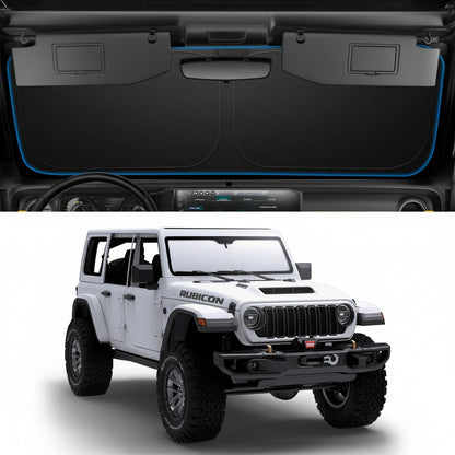 Triple-Coated CryoShade Windshield Sunshade for 2018-2025 Jeep Wrangler & Gladiator