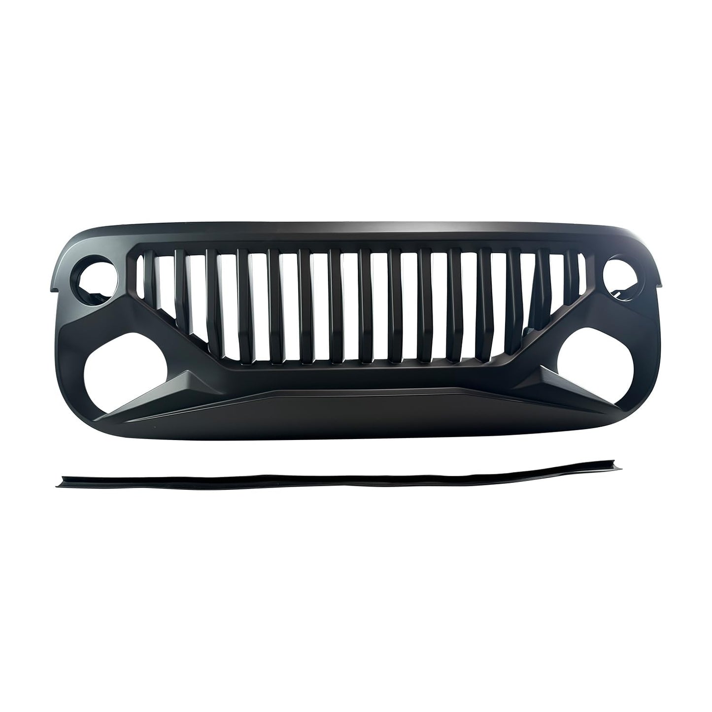 JK Wrangler Front Bumper Grille, Matte Black