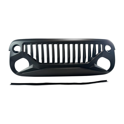 JK Wrangler Front Bumper Grille, Matte Black