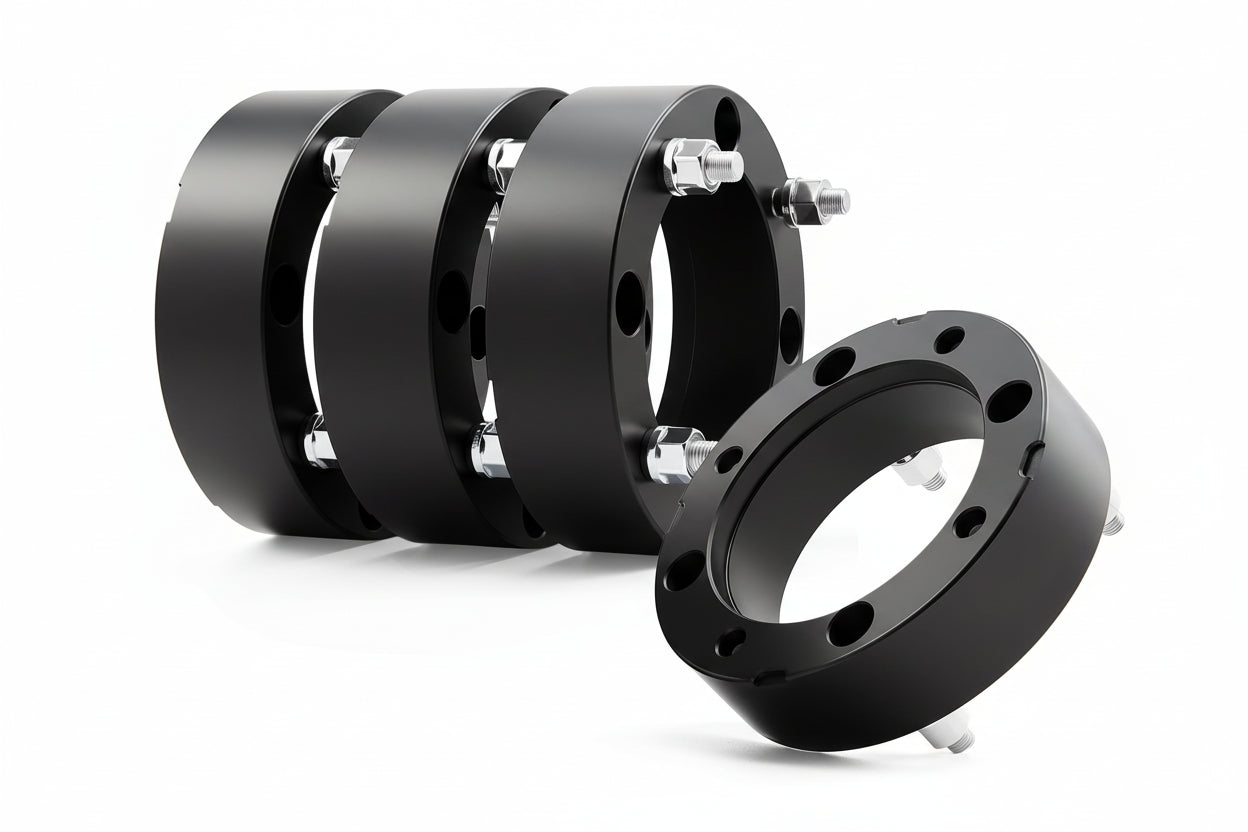 2" 4x156 ATV Wheel Spacers (4-PCS) for Polaris Ranger/RZR - 50mm with 12x1.5 Studs (Black)