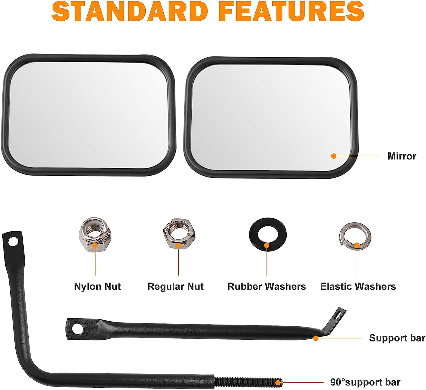 Door Off Mirror Compatible with Jeep Wrangler JK JL & Unlimited - OHMU