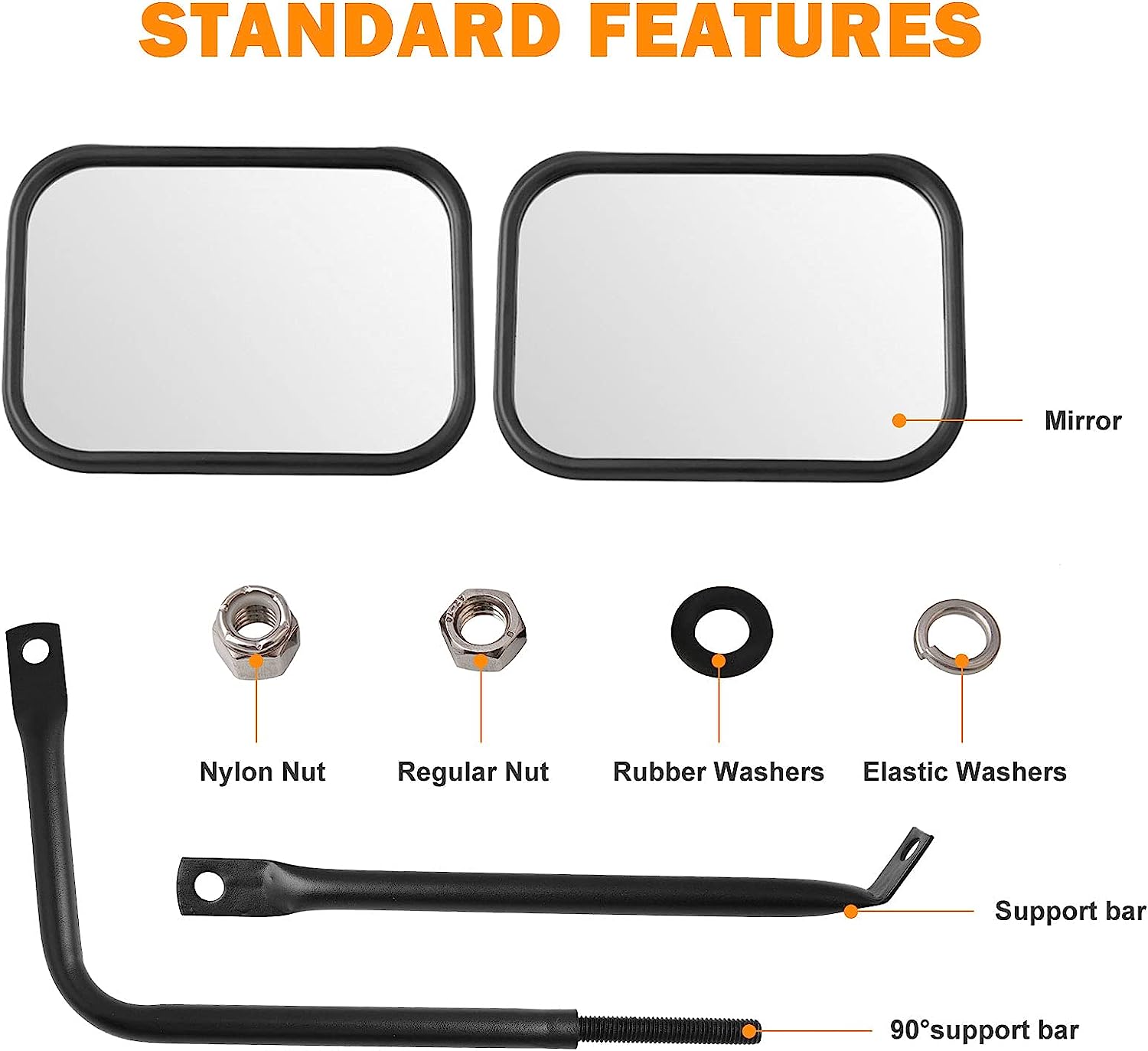 Door Off Mirror Compatible with Jeep Wrangler JK JL & Unlimited - OHMU