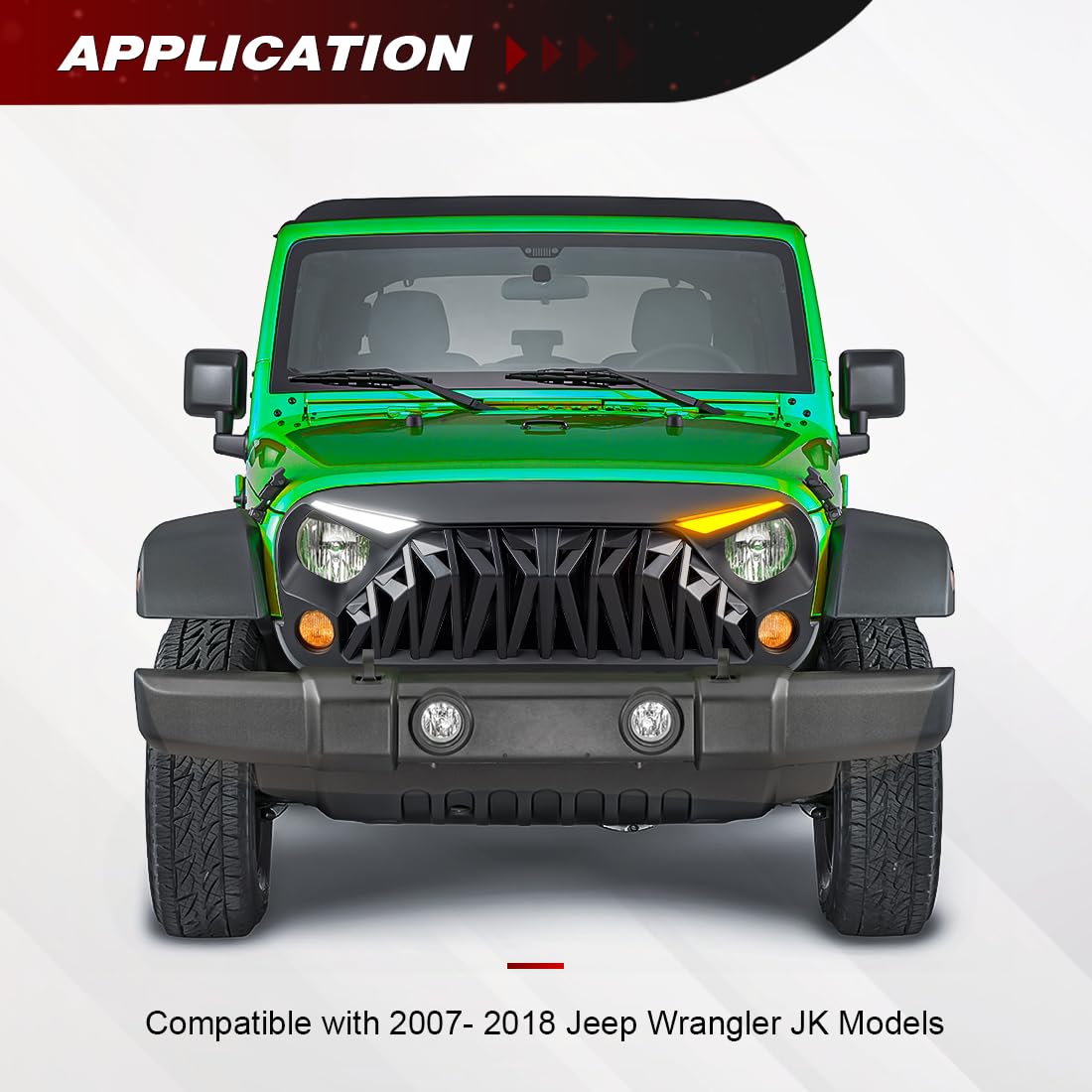 Matte Black Front Grill for Jeep Wrangler JK JKU