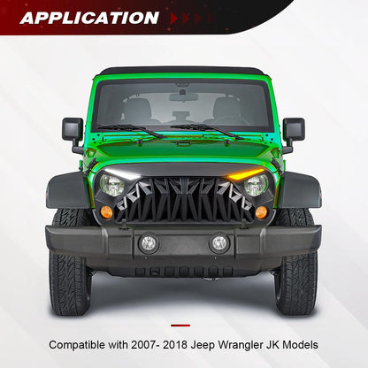 Matte Black Front Grill for Jeep Wrangler JK JKU