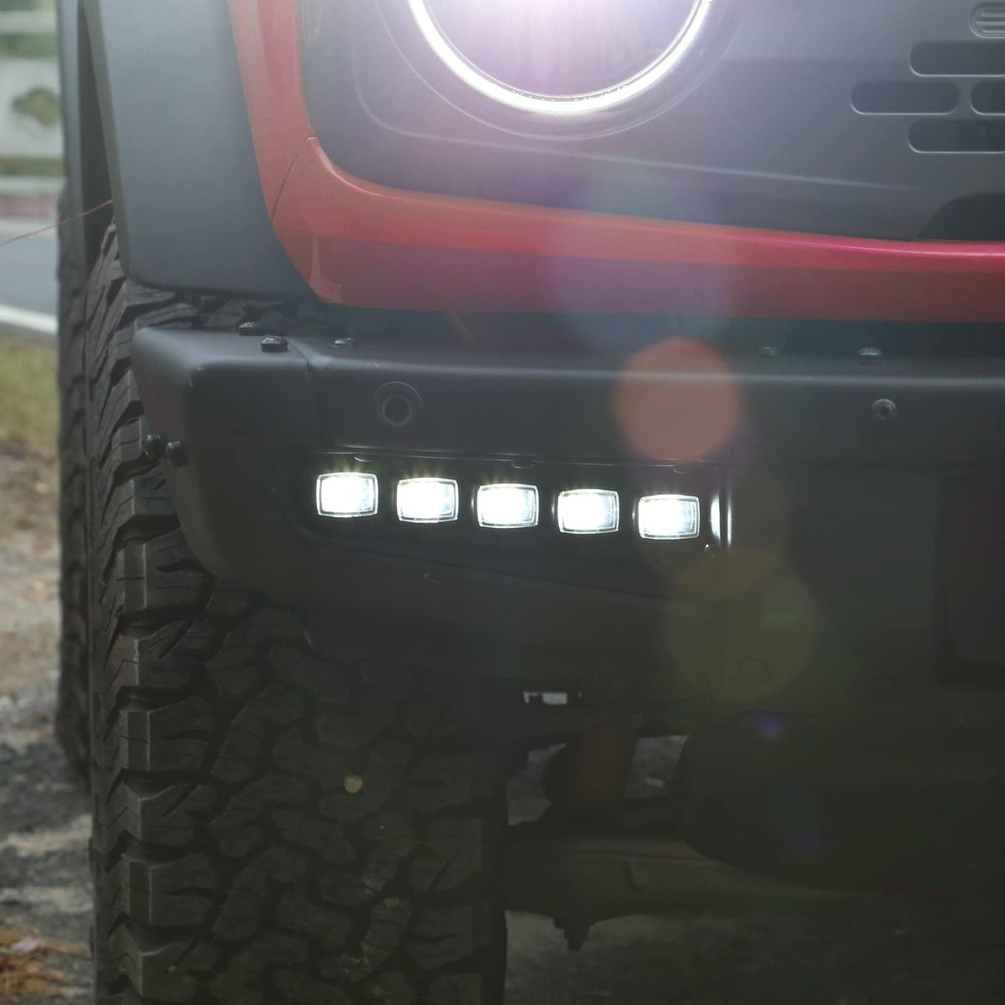 Bronco Modular Bumper Fog Lights, White-Amber Switchback, No-Cut