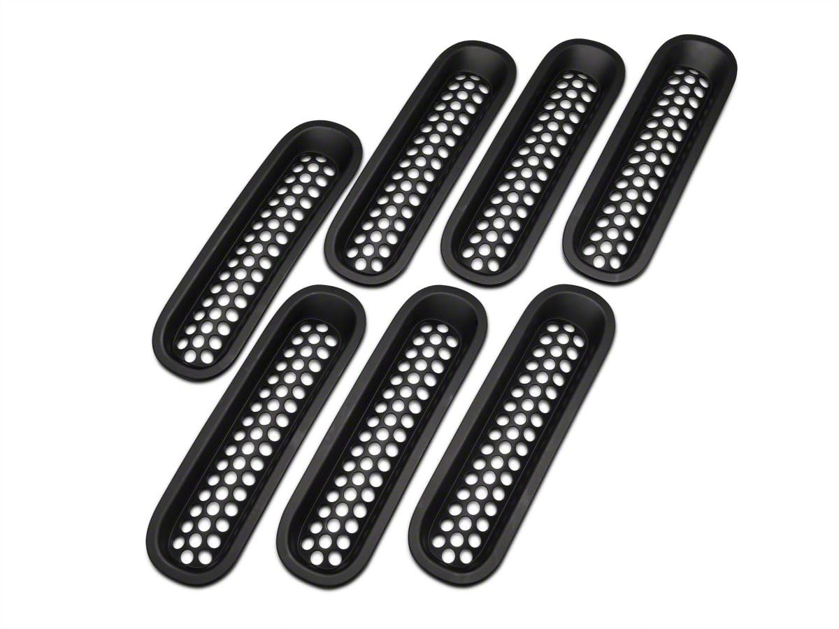 Honeycomb Grille Inserts for Jeep Wrangler JK, Matte Black