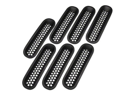 Honeycomb Grille Inserts for Jeep Wrangler JK, Matte Black