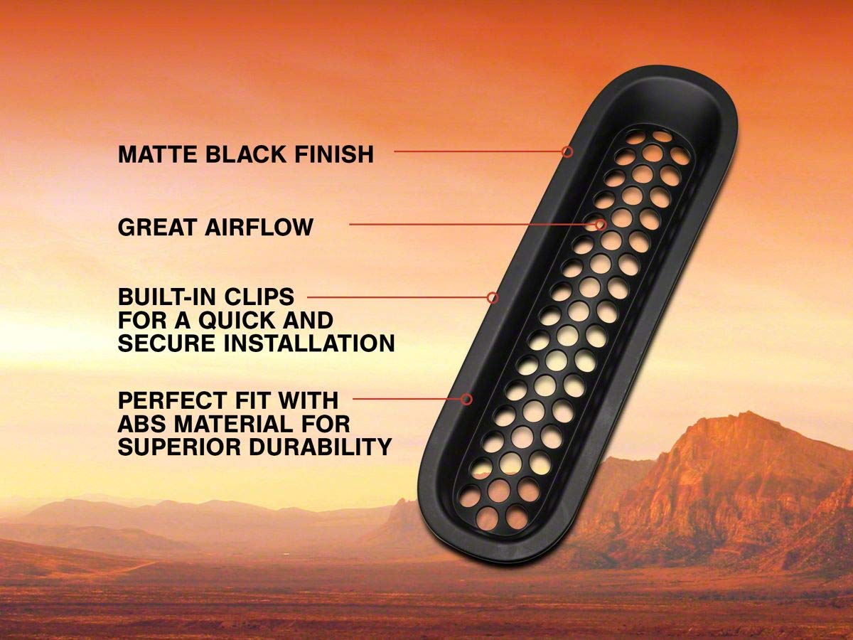 Honeycomb Grille Inserts for Jeep Wrangler JK, Matte Black