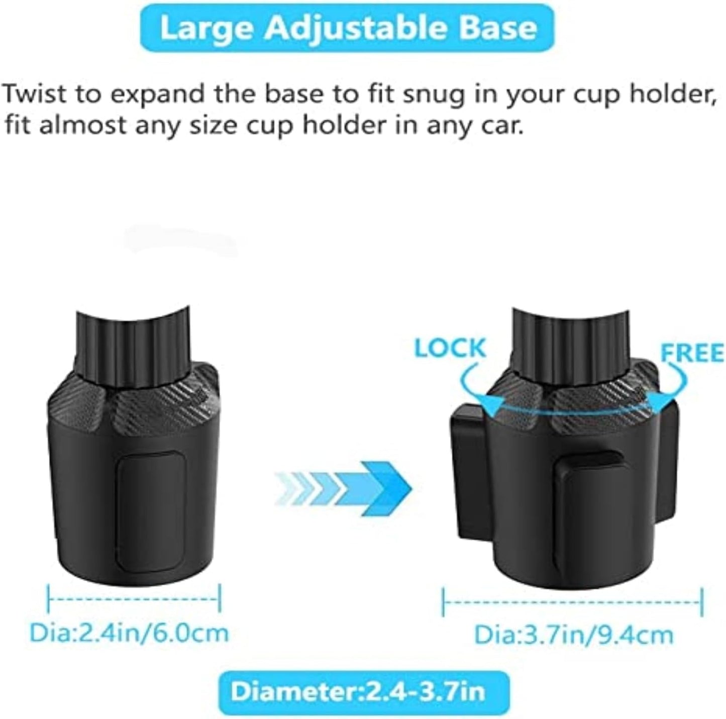 3-in-1 10" Car Food Tray with Cup Holder/Phone Mount - 360° Rotating, Detachable for Road Trips