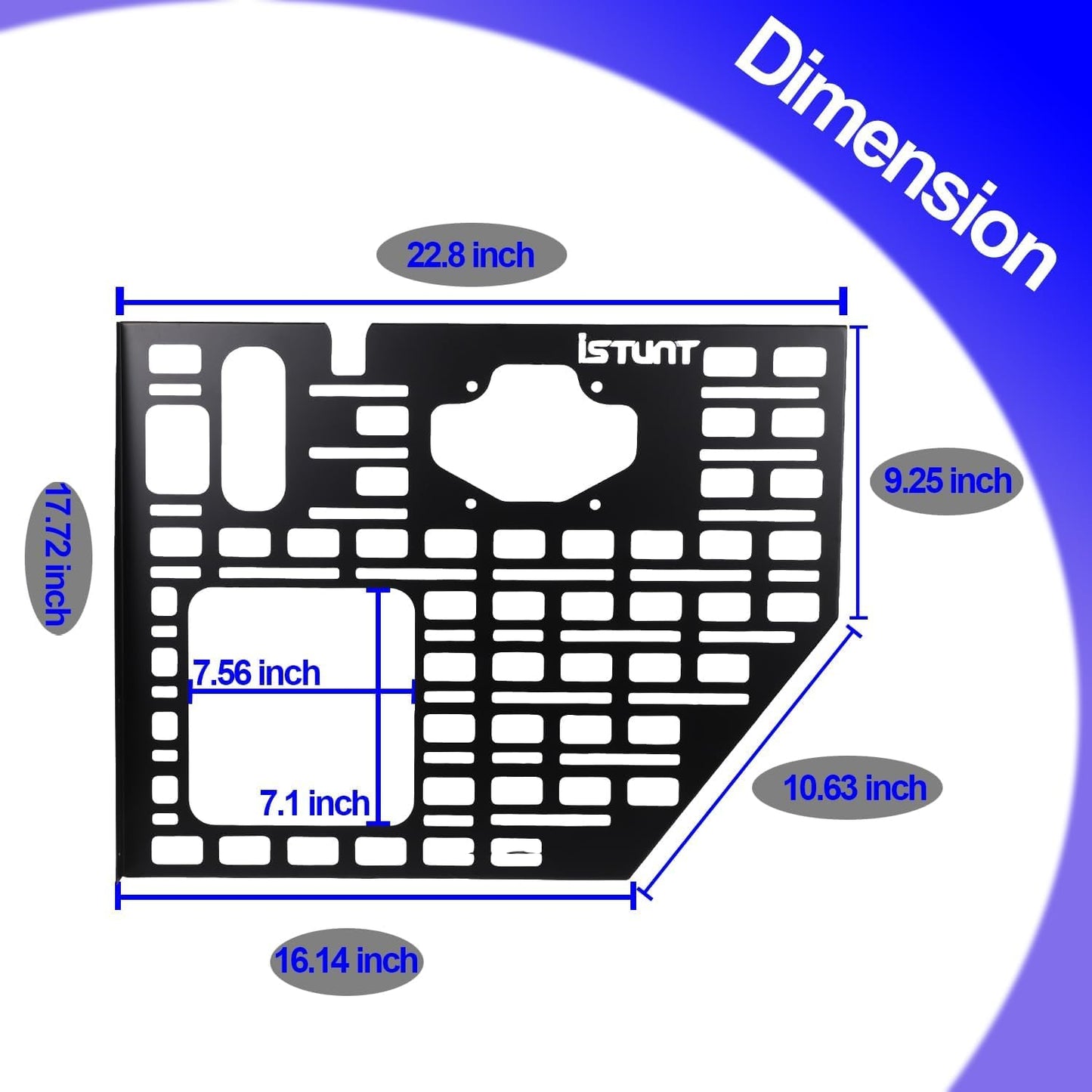 Side Bed Molle Panel Rack Steel Rear Trunk Interior Carrier Cargo Luggage Storage Organizer Horizontal Slot Black Fit for Ford F150 2022 2023 2024 2025